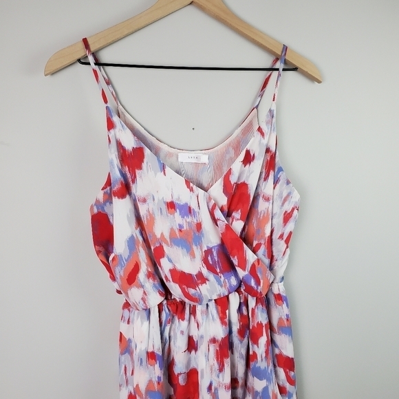 Lush Multicolor Strap Faux Wrap Dress Medium - Picture 2 of 7